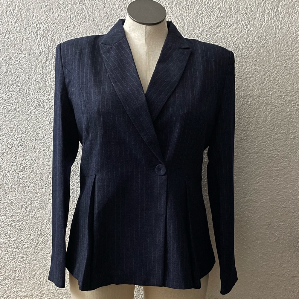 NWT Pinstriped Silk Lined Blazer
